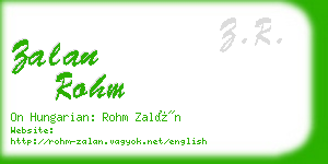 zalan rohm business card